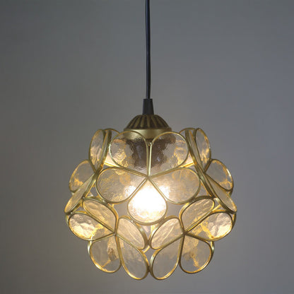 Vintage Stained Glass Petal 1-Light Pendant Light