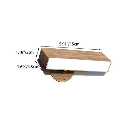 Modern Minimalist Rectangle Wood LED Wall Sconce Lamp