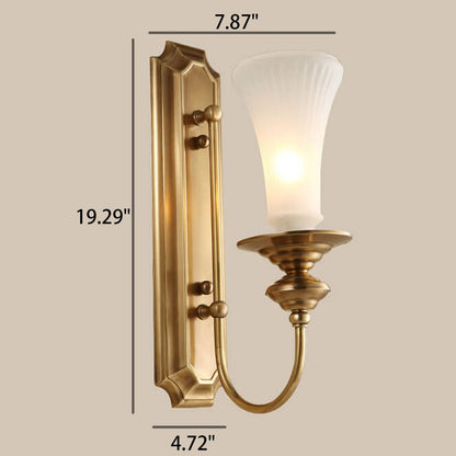 Light All Copper Glass Petals 1/2-Light Wall Sconce Lamp