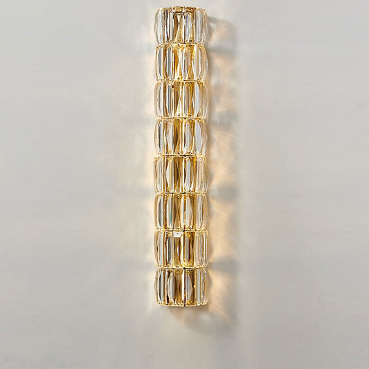 French Light Crystal Column 4/6/8-Light Wall Sconce Lamp