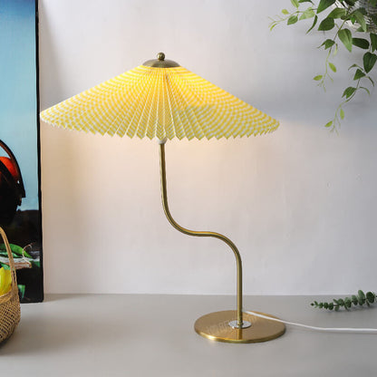 Retro Pleated Umbrella Decorative 1-Light Table Lamp