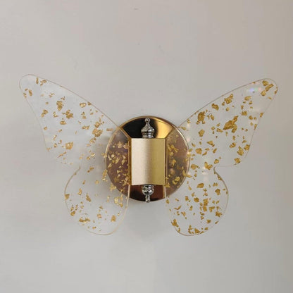 Creative Gold Foil Acrylic Butterfly LED Wall Sconce Lamp