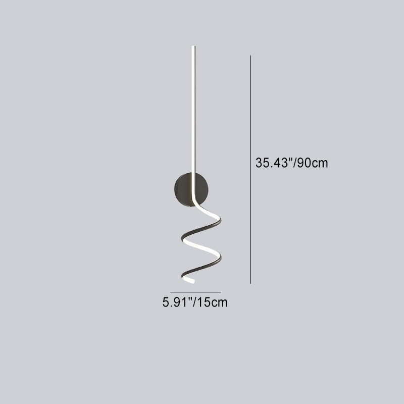 Modern Minimalist Spiral Aluminum Iron LED Wall Sconce Lamp