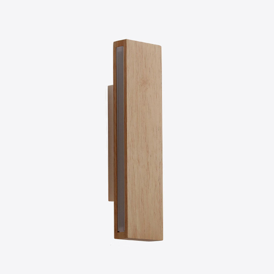 Japanese Minimalist Log Rectangular LED Wall Sconce
