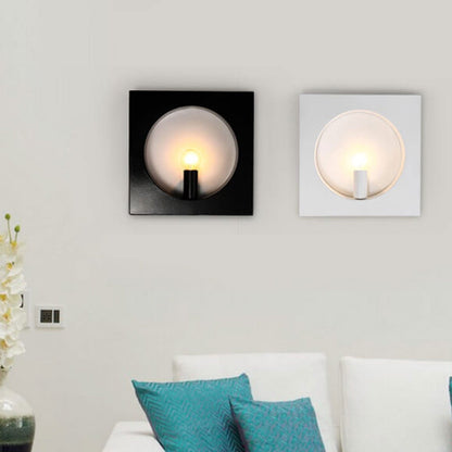 Creative Square Round Iron 1-Light Wall Sconce Lamp