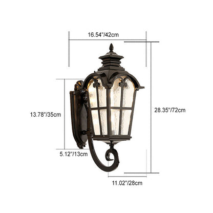 Waterproof Glass Cylinder Ripple 1-Light Wall Sconce Lamp