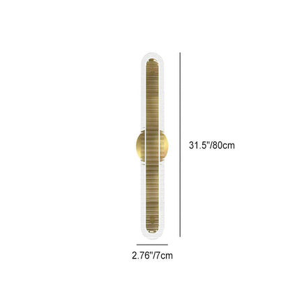 Modern Luxury Long Strip Copper Glass LED Wall Sconce Lamp