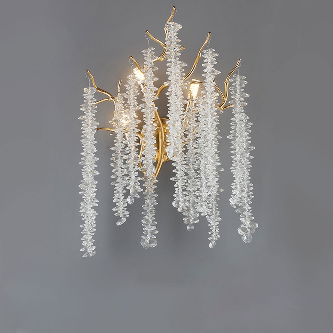 Light Luxury Tree Branch Crystal 3-Light Wall Sconce Lamp