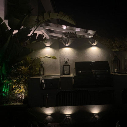 Solar Double Head Waterproof Patio LED Wall Sconce Lamp