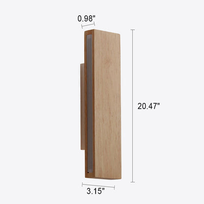 Japanese Minimalist Log Rectangular LED Wall Sconce