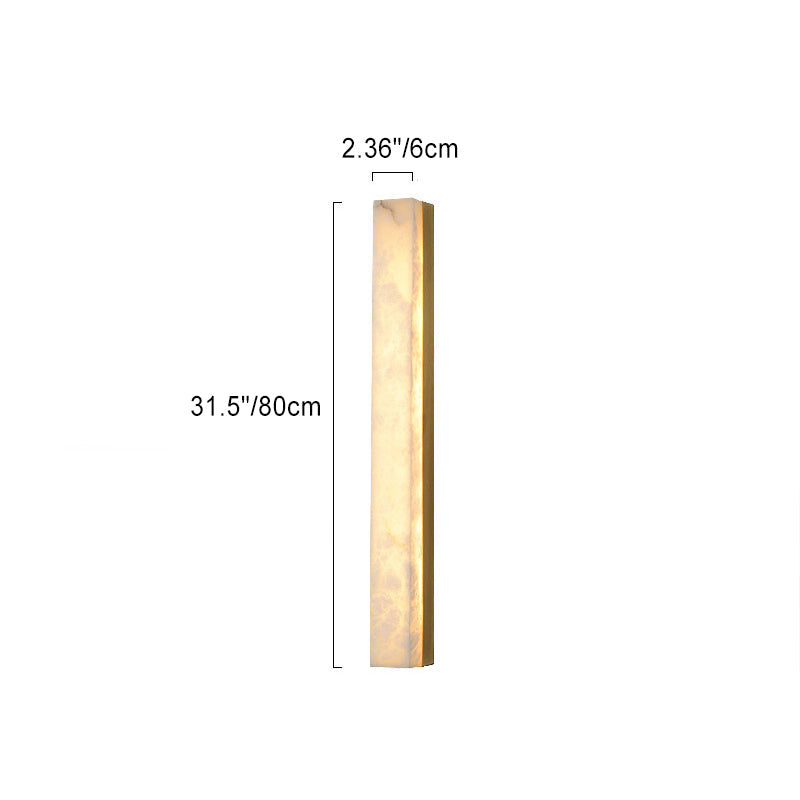 Modern Minimalist Strip Copper Marble LED Wall Sconce Lamp