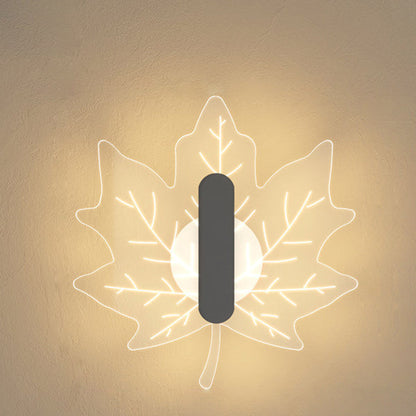 Art Deco Acrylic Maple Leaf Shape LED Wall Sconce Lamp