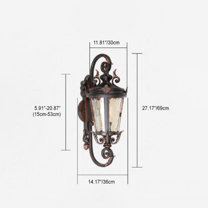 Waterproof Aluminum Glass Cylinder 1-Light Wall Sconce Lamp