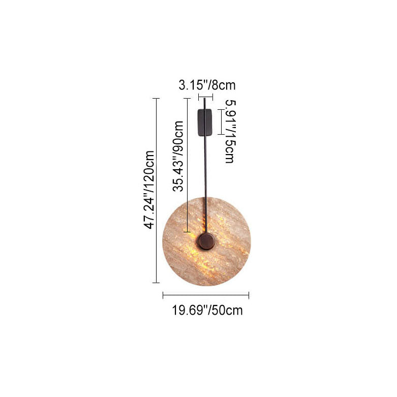 Scandinavian Iron Yellow Travertine LED Wall Sconce Lamp