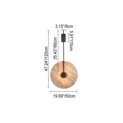 Scandinavian Iron Yellow Travertine LED Wall Sconce Lamp