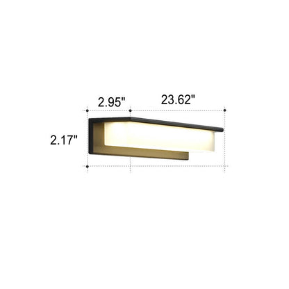 Solar Rectangular Aluminum PC Outdoor LED Wall Sconce Lamp