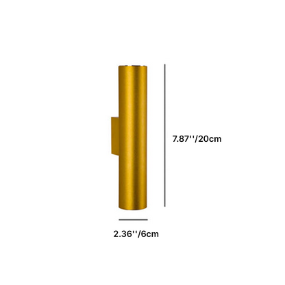 Round Aluminum Cylindrical 2-Light Wall Sconce Lamp