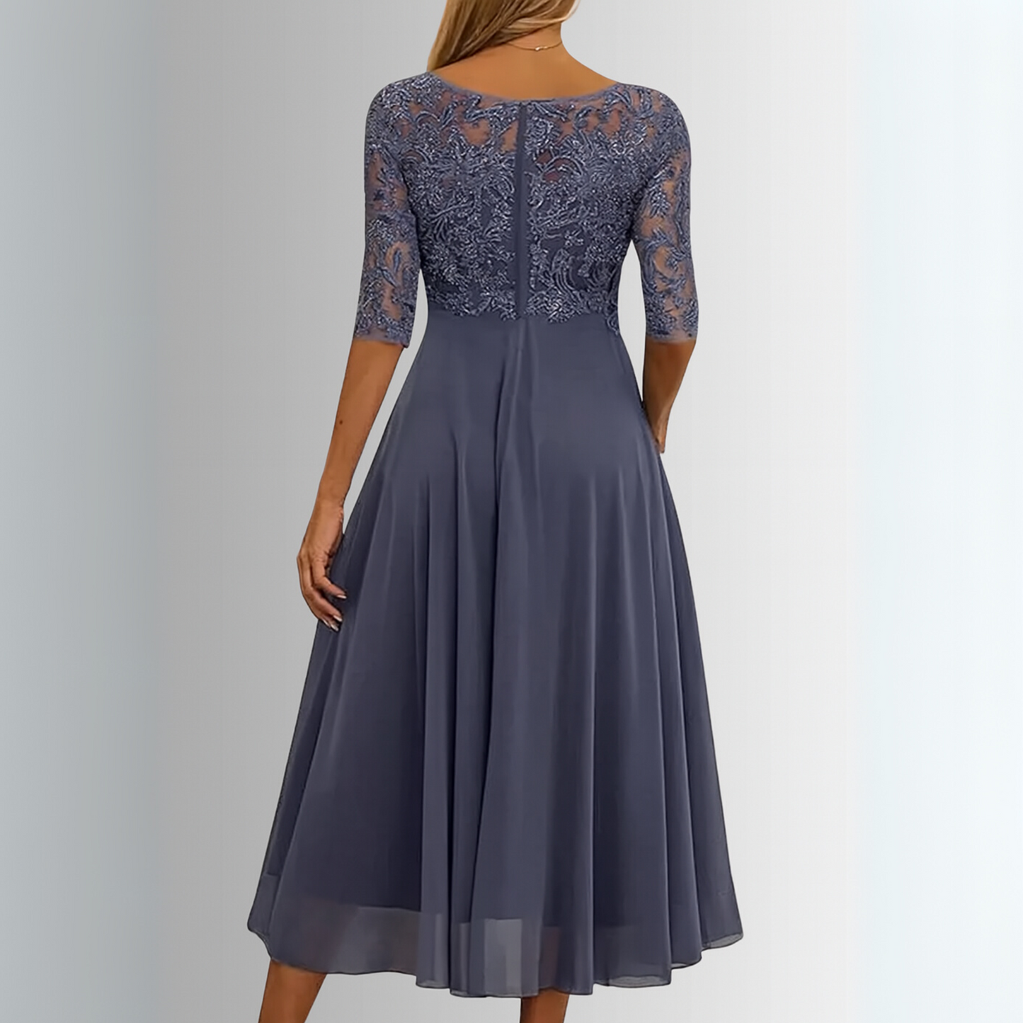 Lace Dress with Layered Lightweight Skirt