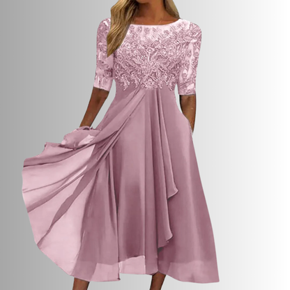 Lace Dress with Layered Lightweight Skirt