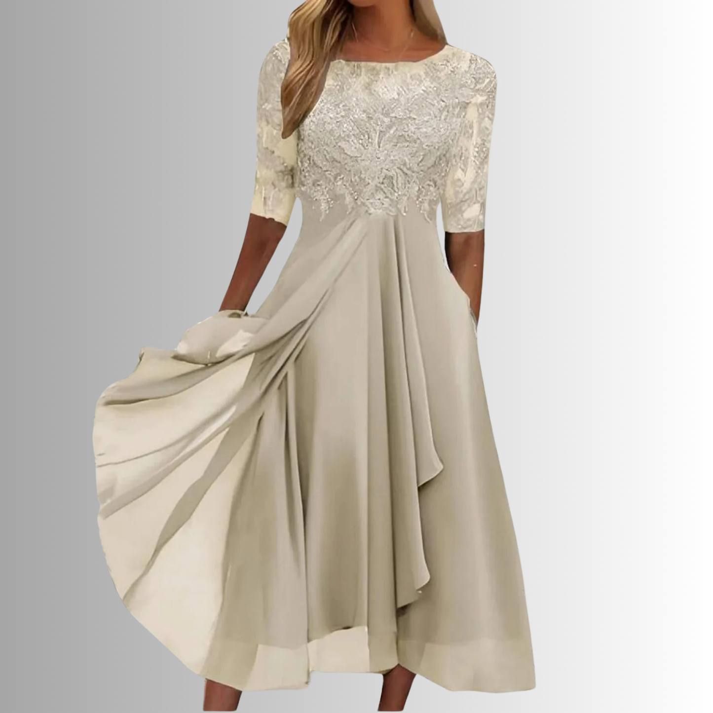 Lace Dress with Layered Lightweight Skirt