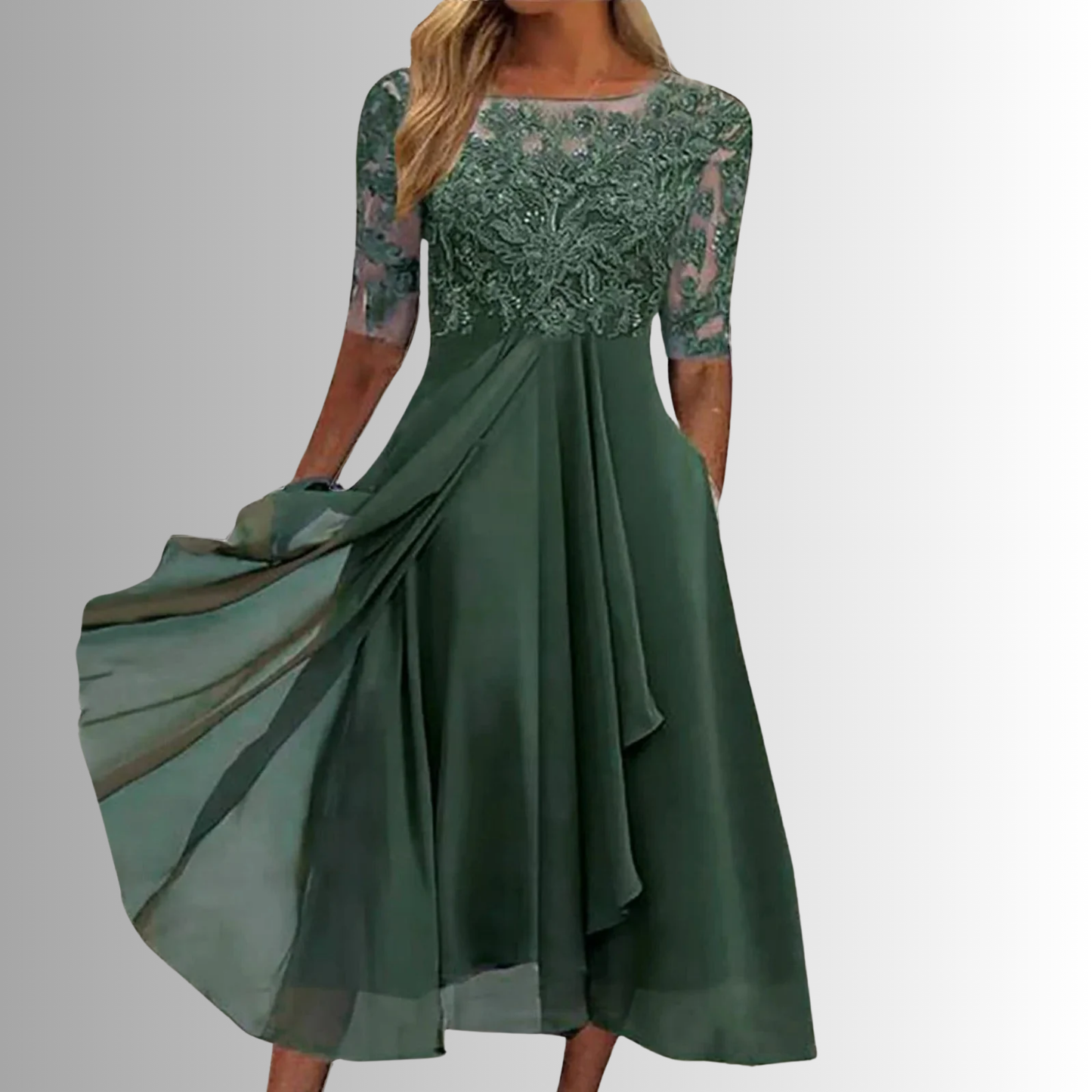 Lace Dress with Layered Lightweight Skirt