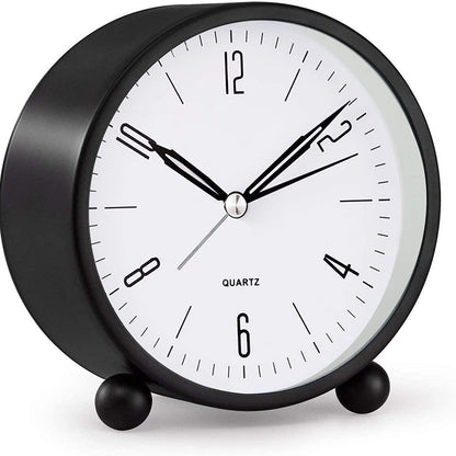 Compact Analog Alarm Clock with Night Light