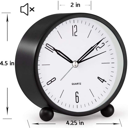 Compact Analog Alarm Clock with Night Light