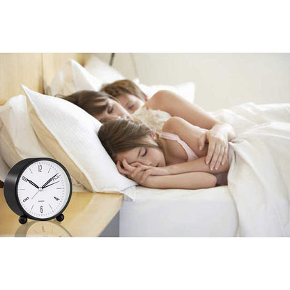 Compact Analog Alarm Clock with Night Light