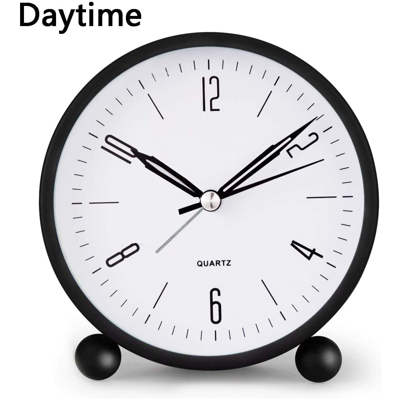 Compact Analog Alarm Clock with Night Light