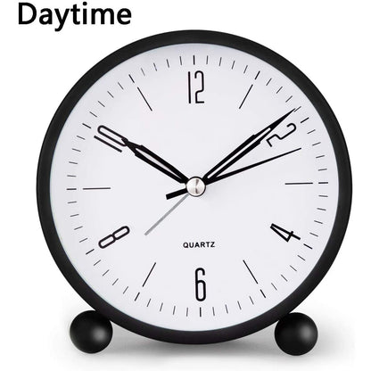 Compact Analog Alarm Clock with Night Light