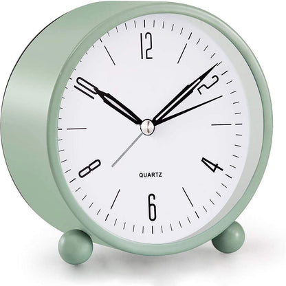 Compact Analog Alarm Clock with Night Light