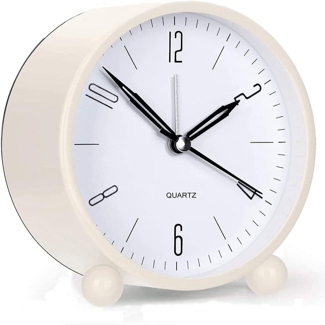 Compact Analog Alarm Clock with Night Light