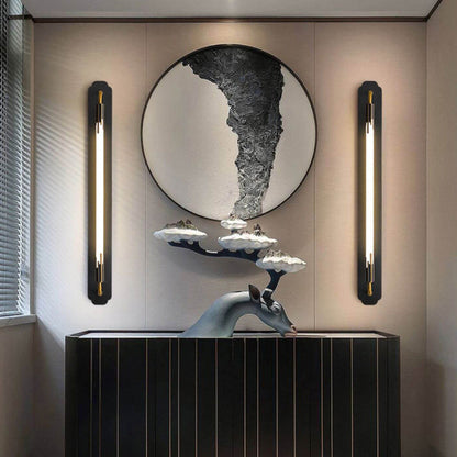 Minimalist All Copper Straight Strip LED Wall Sconce Lamp