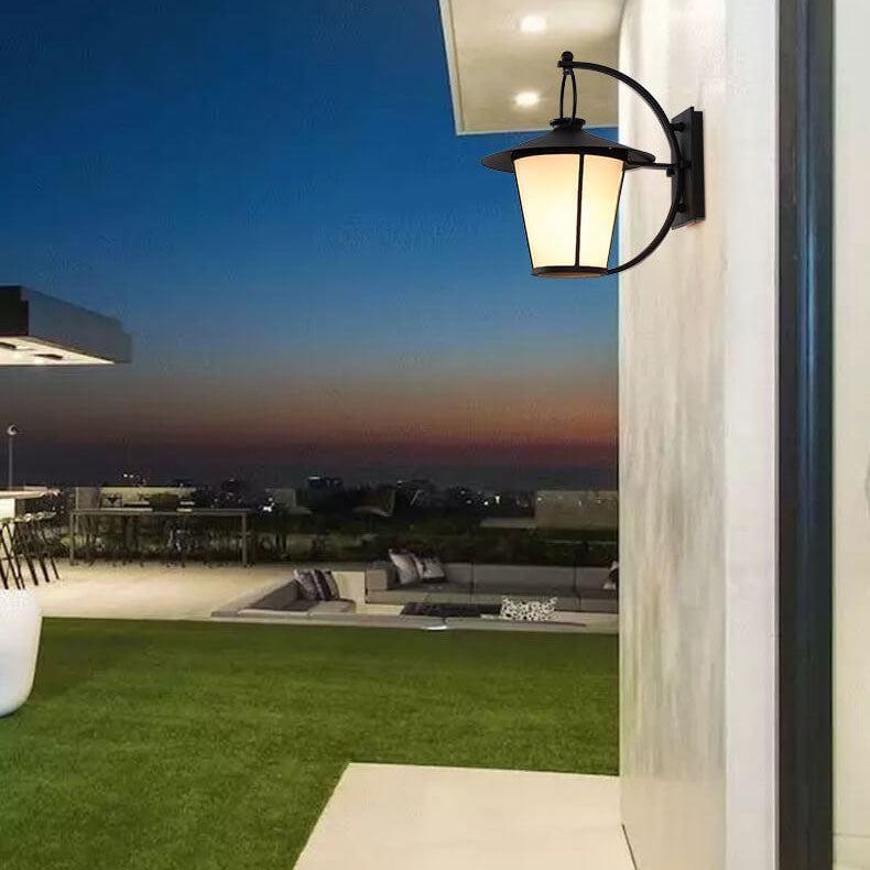 Glass Outdoor Patio Aisle 1-Light Wall Sconce Lamp
