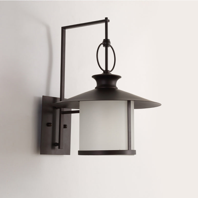 Waterproof Glass Conic Cylinder 1-Light Wall Sconce Lamp