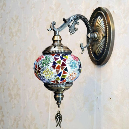 European Exotic Cracked Glass 1-Light Wall Sconce Lamp