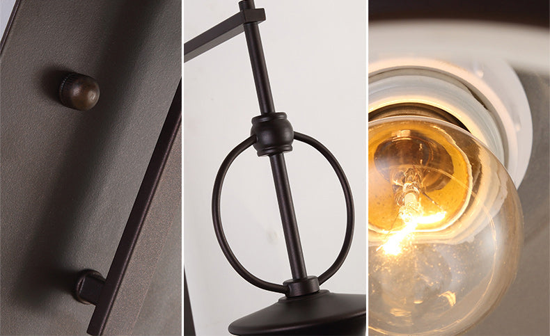Waterproof Glass Conic Cylinder 1-Light Wall Sconce Lamp