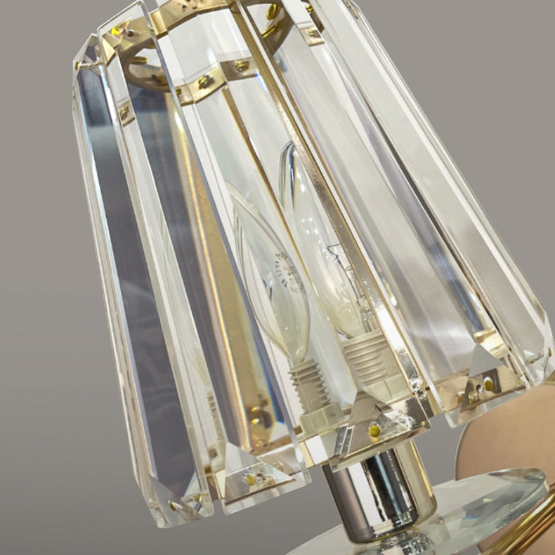 Metal Steel Crystal Ball Cylinder 1-Light Wall Sconce Lamp