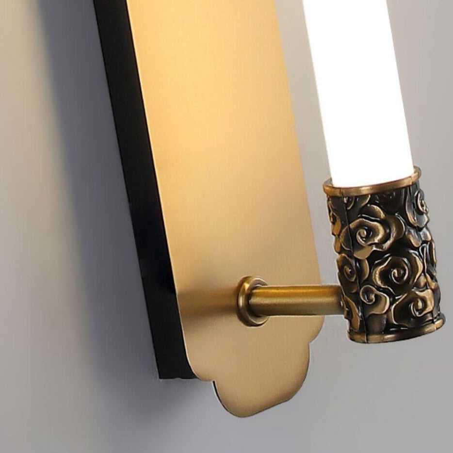 Minimalist All Copper Straight Strip LED Wall Sconce Lamp