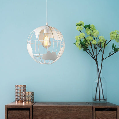 Earth Shaped Metal Lampshade 1-Light Globe Pendant Light