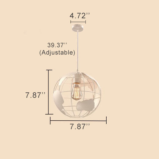 Earth Shaped Metal Lampshade 1-Light Globe Pendant Light