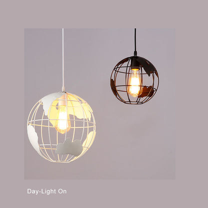 Earth Shaped Metal Lampshade 1-Light Globe Pendant Light