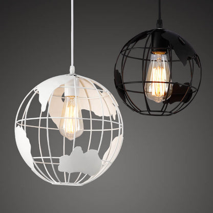 Earth Shaped Metal Lampshade 1-Light Globe Pendant Light