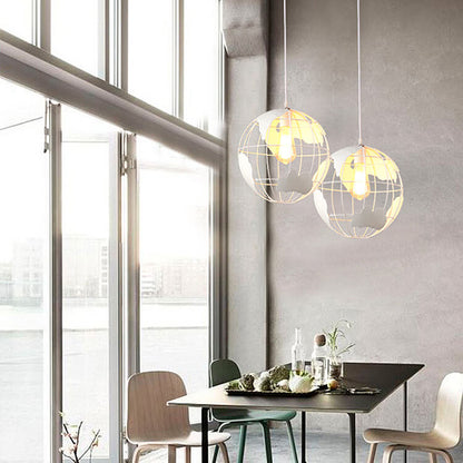Earth Shaped Metal Lampshade 1-Light Globe Pendant Light