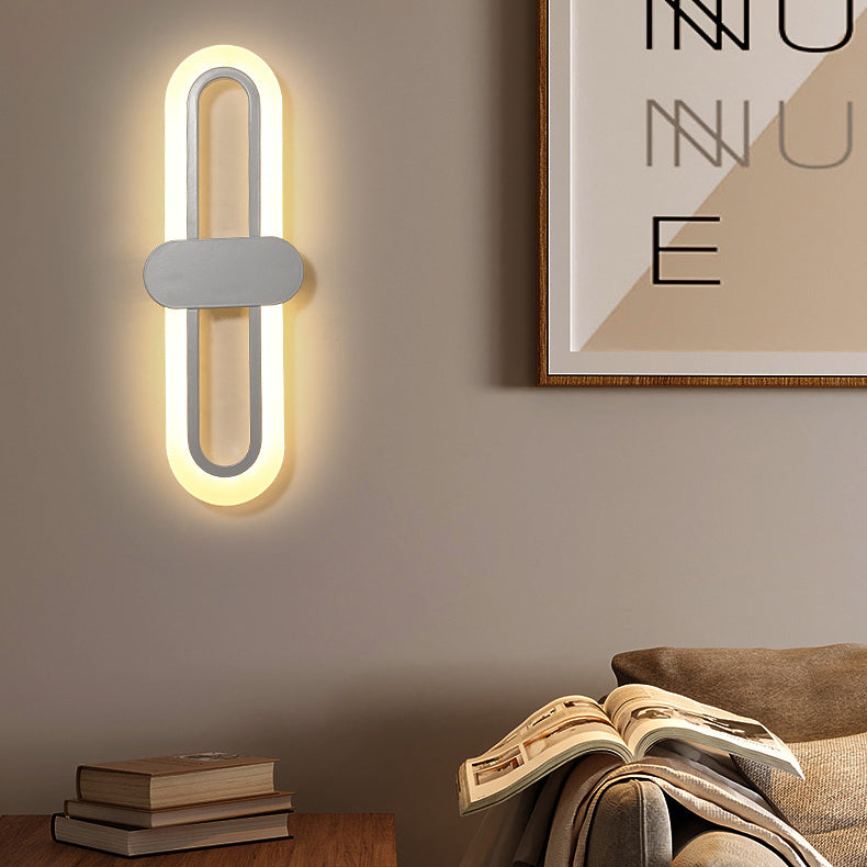 Simplicity Oval Iron Acrylic LED Wall Sconce Lamp