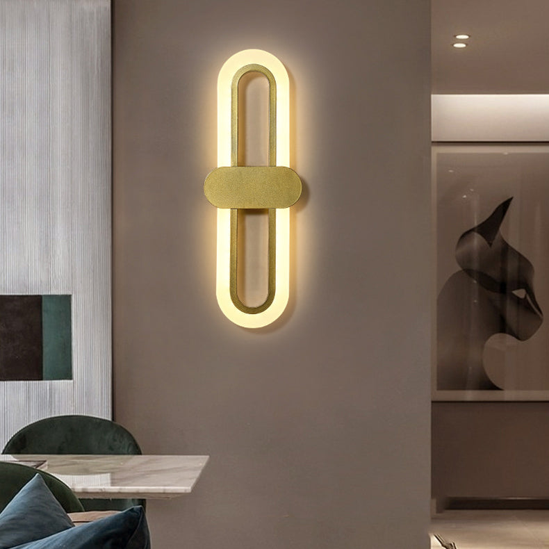 Simplicity Oval Iron Acrylic LED Wall Sconce Lamp