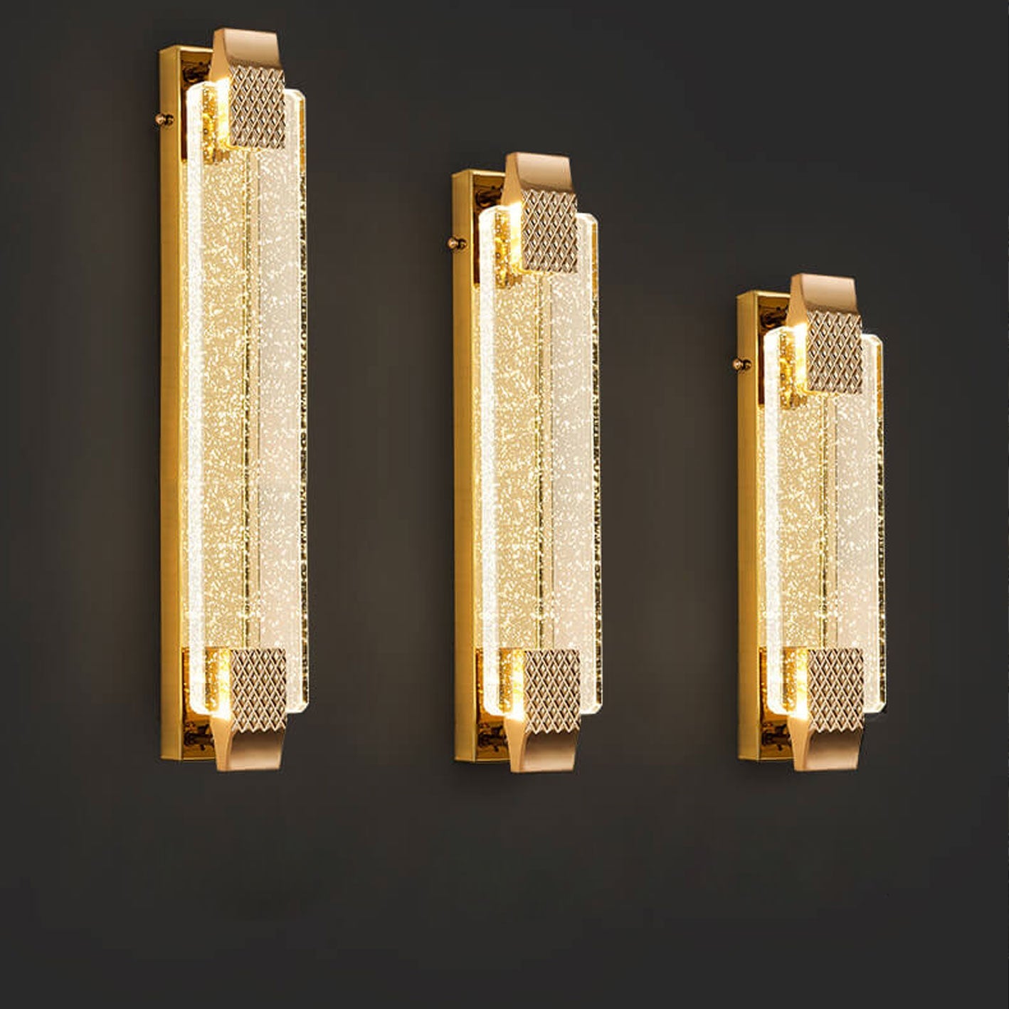 Luxury Bubble Crystal Square Alloy LED Wall Sconce Lamp