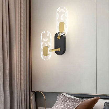 Creative Acrylic Ring Black Gold LED Wall Sconce Lamp
