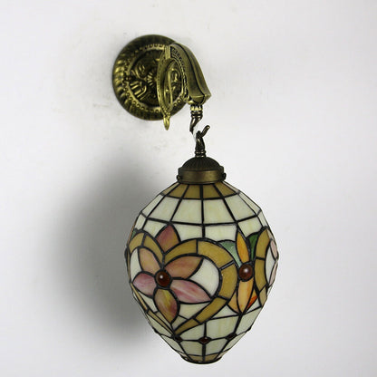 Tiffany Globe Stained Glass 1-Light Wall Sconce Lamp