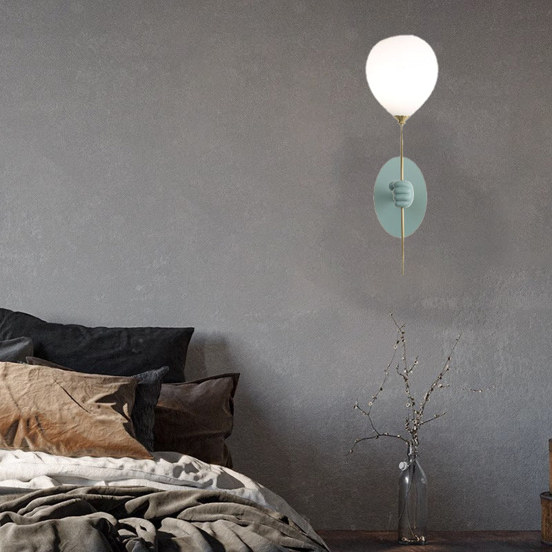 Cartoon Balloon Iron Resin Glass 1-Light Wall Sconce Lamp